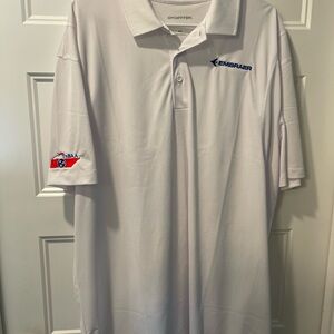 Sport-Tek White Polo Shirt with Embraer TnBAA Embroidery